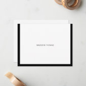 Modernes, schicke schwarze Border-Geschirr Mitteilungskarte (Vorderseite/Rückseite Beispiel)