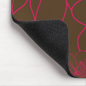 Modernes schickes BlumenMousepad - Rosa und Brown Mousepad (Ecke)