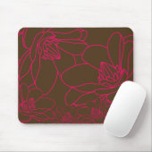 Modernes schickes BlumenMousepad - Rosa und Brown Mousepad (Mit Mouse)