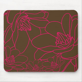 Modernes schickes BlumenMousepad - Rosa und Brown Mousepad