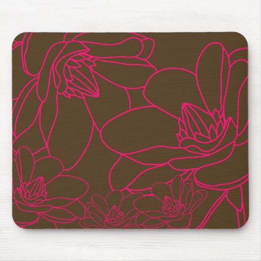 Modernes schickes BlumenMousepad - Rosa und Brown Mousepad (Vorne)