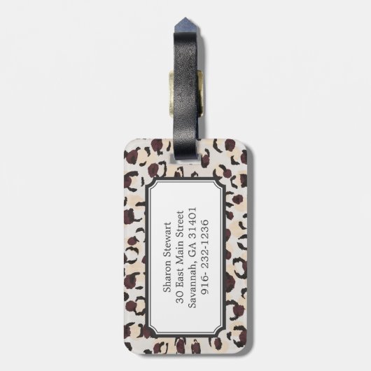 Modernes schickes braunes gepäckanhänger (Rückseite vertikal)