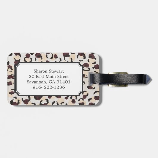 Modernes schickes braunes gepäckanhänger (Rückseite horizontal)