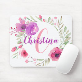 Modernes schickes Girly rosa Aquarell-mit Mousepad
