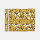Modernes schickes GoldGeparddruck-Mustermonogramm Fleecedecke (Vorderseite (Horizontal))