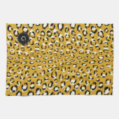 Modernes schickes GoldGeparddruck-Mustermonogramm Handtuch (Horizontal)