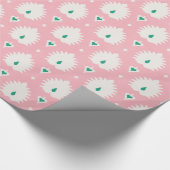 Modernes schickes Pastellrosa-Grün ikat Muster Geschenkpapier (Ecke)