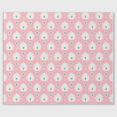 Modernes schickes Pastellrosa-Grün ikat Muster Geschenkpapier (Flach)