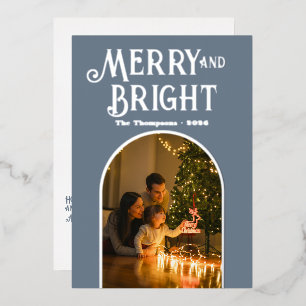 Modernes Schiefergrauen & Silberes Weihnachtsgebäc Folien Feiertagskarte