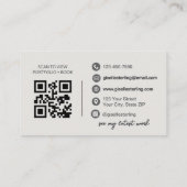 Modernes Schiefergraues Skript Eleganter QR-Code Visitenkarte (Rückseite)
