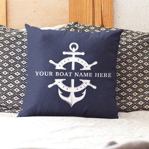 Modernes Schiff Name Schiff Räder Anker Nautical B Kissen