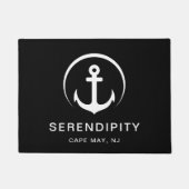 Modernes Schiff Nautical Anchor Schwarz Custom Fußmatte (Vorderseite)