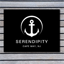 Modernes Schiff Nautical Anchor Schwarz Custom Fußmatte