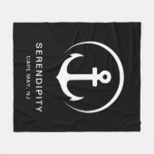 Modernes Schiff Nautical Anchor Schwarz Fleecedecke (Vorderseite (Horizontal))