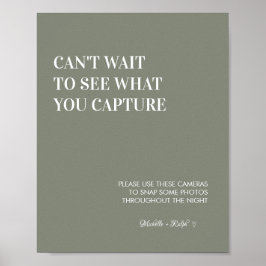 Modernes Schild für die grüne Hochzeitskamera