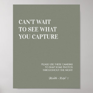 Modernes Schild für die grüne Hochzeitskamera