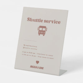 Modernes Schild mit Retro-Shuttle-Service