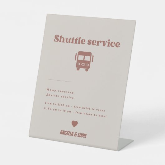 Modernes Schild mit Retro-Shuttle-Service (Vorderseite)