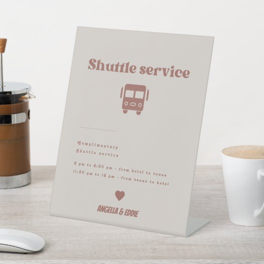 Modernes Schild mit Retro-Shuttle-Service (In SItu)
