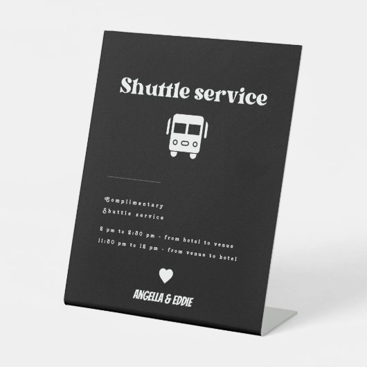 Modernes Schild mit Retro-Shuttle-Service (Vorderseite)