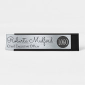 Modernes Schild mit Silver Look Logo-Schreibtisch (Vorderseite )