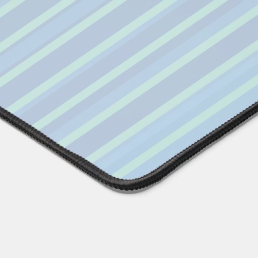 Modernes, schimmerndes, blau gestreiftes Mousepad Schreibtischunterlage (Ecke)