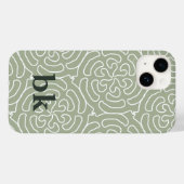 Modernes, schlängelgrünes Muster mit Monogramm Case-Mate iPhone Hülle (Rückseite (Horizontal))