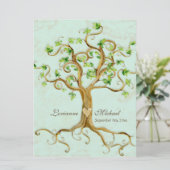 Modernes, schlanke Baumwurzeln aus dem Leaf Antiqu Einladung (Stehend Vorderseite)