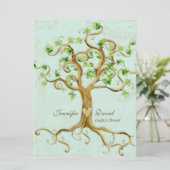 Modernes, schlanke Baumwurzeln aus dem Leaf Antiqu Einladung (Stehend Vorderseite)