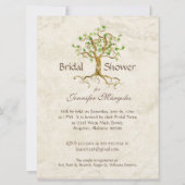 Modernes, schlanke Baumwurzeln aus dem Leaf Antiqu Einladung (Rückseite)