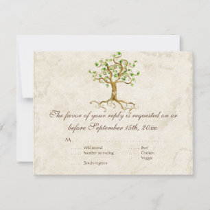 Modernes, schlanke Baumwurzeln aus dem Leaf Antiqu RSVP Karte