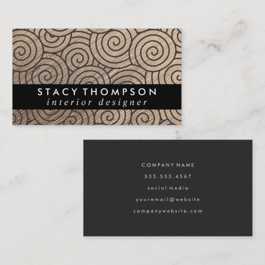 Modernes, schlanke Muster Visitenkarte (Vorne/Hinten)