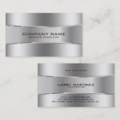 Modernes schlanke Silver Geometric Design Visitenkarte (Vorne/Hinten)