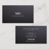Modernes, schlankes Cooles Monogramm Visitenkarte (Vorne/Hinten)