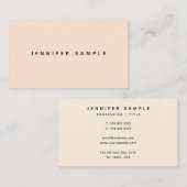 Modernes, schlankes Template Elegant Rosa Creme Fa Visitenkarte (Vorne/Hinten)