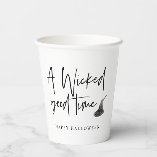 Modernes, schlechtes Zeitangebot | Frohe Halloween Pappbecher (Rückseite)