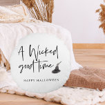 Modernes, schlechtes Zeitangebot | Frohe Halloween Rundes Kissen<br><div class="desc">Modernes,  schlechtes Zeitangebot | Frohe Halloween</div>