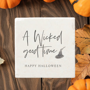 Modernes, schlechtes Zeitangebot   Frohe Halloween Steinuntersetzer