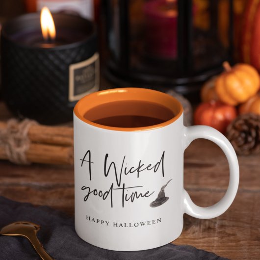 Modernes, schlechtes Zeitangebot | Frohe Halloween Zweifarbige Tasse