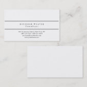 Modernes Schlicht Grau Weiß Einfach Beruflich Visitenkarte (Vorne/Hinten)