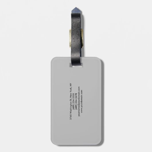 Modernes Schlicht Graues Berufliches Namensverzeic Gepäckanhänger (Rückseite vertikal)