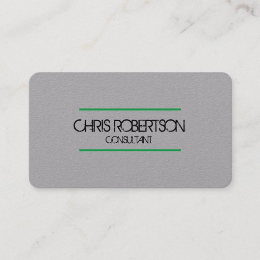 Modernes Schlicht Gray attraktiv Zwei-Seiten-Minim Visitenkarte (Vorderseite)