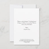 Modernes, schlicht-minimalistisches Hochzeitsfest  Dankeskarte (Rückseite)