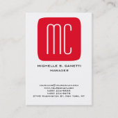 Modernes schlicht-Minimalrot-Monogramm Visitenkarte (Vorderseite)