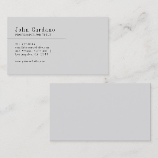 Modernes Schlicht Visitenkarte (Vorne/Hinten)