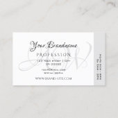 Modernes, Schlicht-weißes Dekor Streifen Monogramm Visitenkarte (Rückseite)