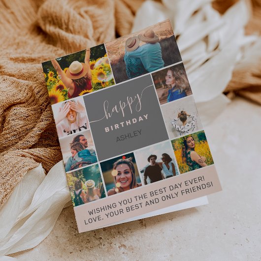 Modernes, schlichtes 10-Foto-Collage Raster Karte