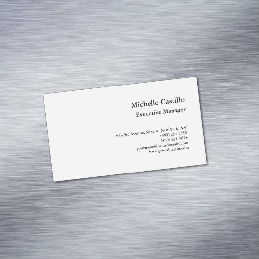 Modernes Schlichtes Berufliches Minimalistisch Magnetische Visitenkarte (Beispiel)