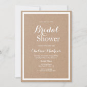 Modernes, schlichtes braunes Brautparty Einladung (Vorderseite)