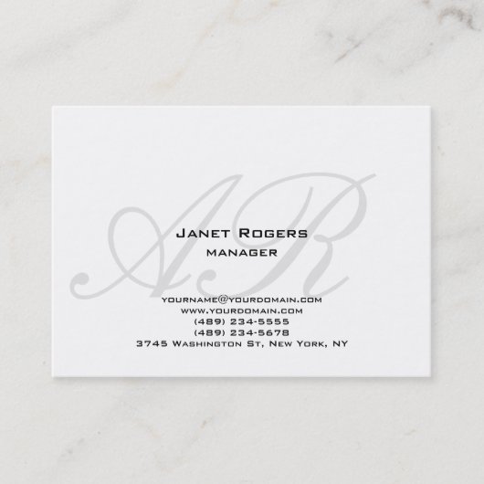 Modernes, schlichtes Chubby-Monogramm Visitenkarte (Vorderseite)